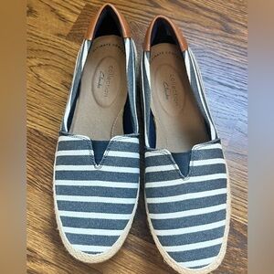 Clarks Women's Danelle Sky Striped Espadrille loafers